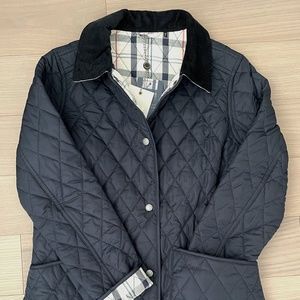 Barbour Quilted Jacket - Navy with Red/Blue/White Tartan - Women’s Size 8 US